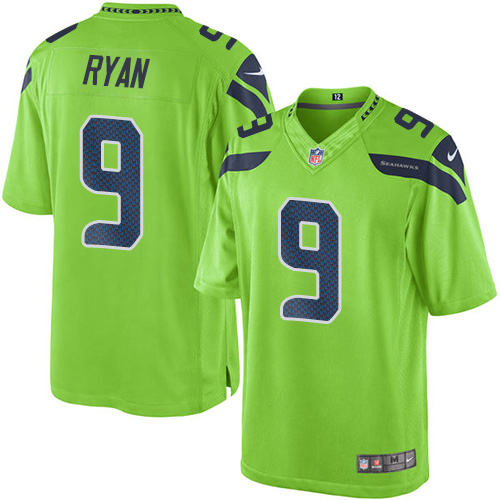 Youth Limited Jon Ryan Nike Jersey Green - #9 Rush NFL Seattle Seahawks